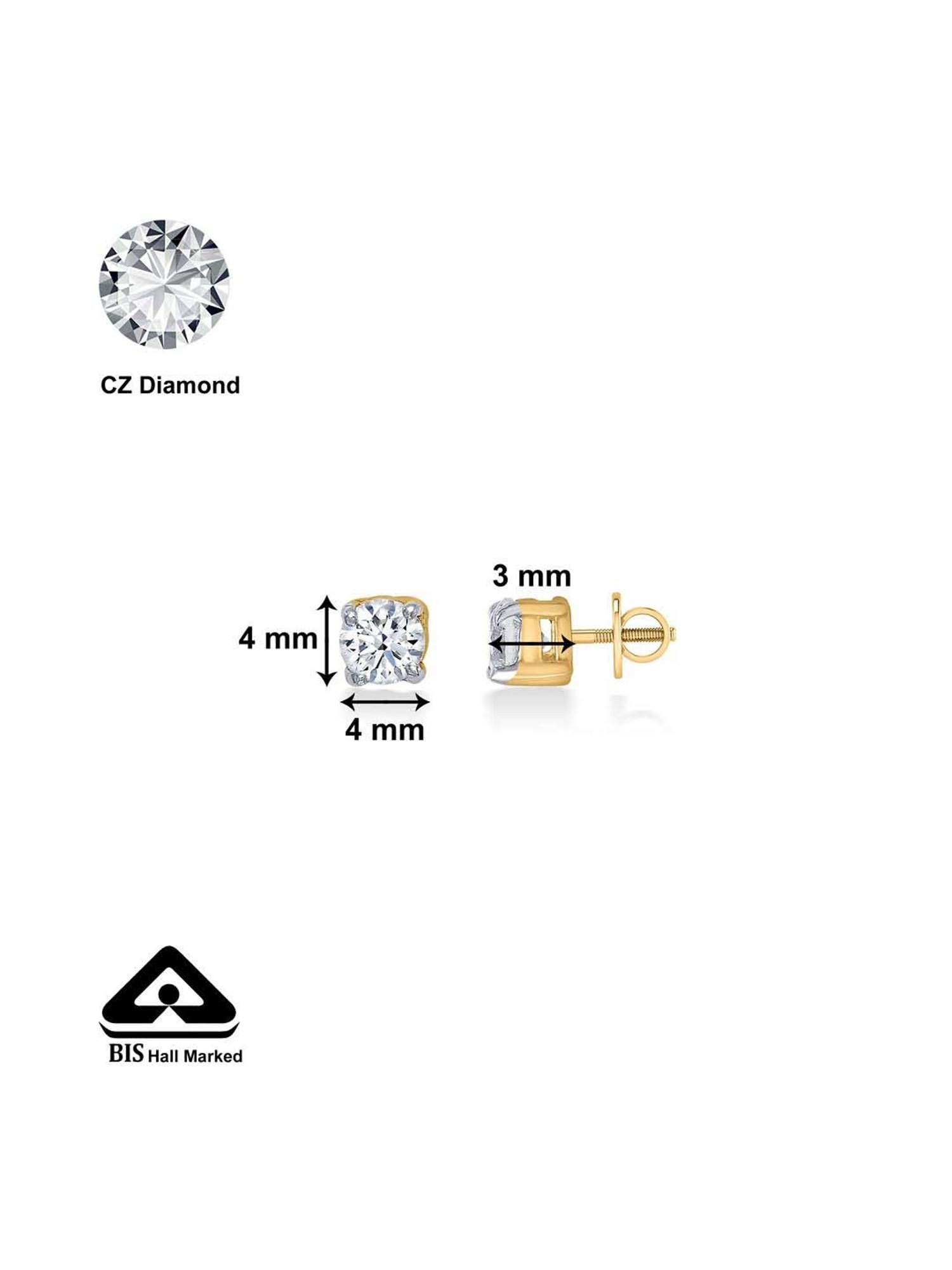 P.N.Gadgil Jewellers 22 Karat (916) BSI Hallmarked Yellow Gold Pebble Pop Kids Earring For Kid