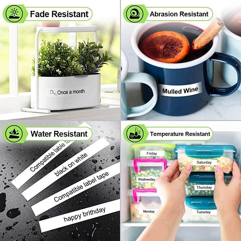 Compatible Label Tape Replacement for Brother P-Touch TZe TZ Tape 12mm 0.47" Laminated White TZe-231 TZ 231 Label Tape for Brother P Touch Label Maker PT-D200 PT-P750W PT-1880 PT-1890, 8-Pack