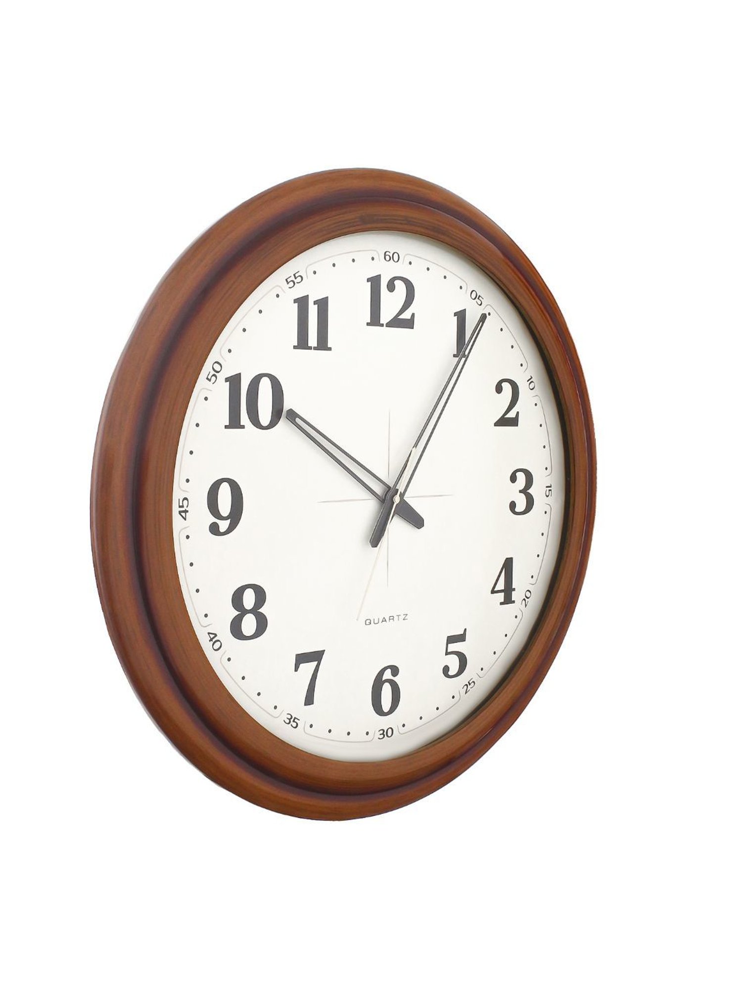 CHRONIKLE Elegant Round Brown Wood Wall Clock
