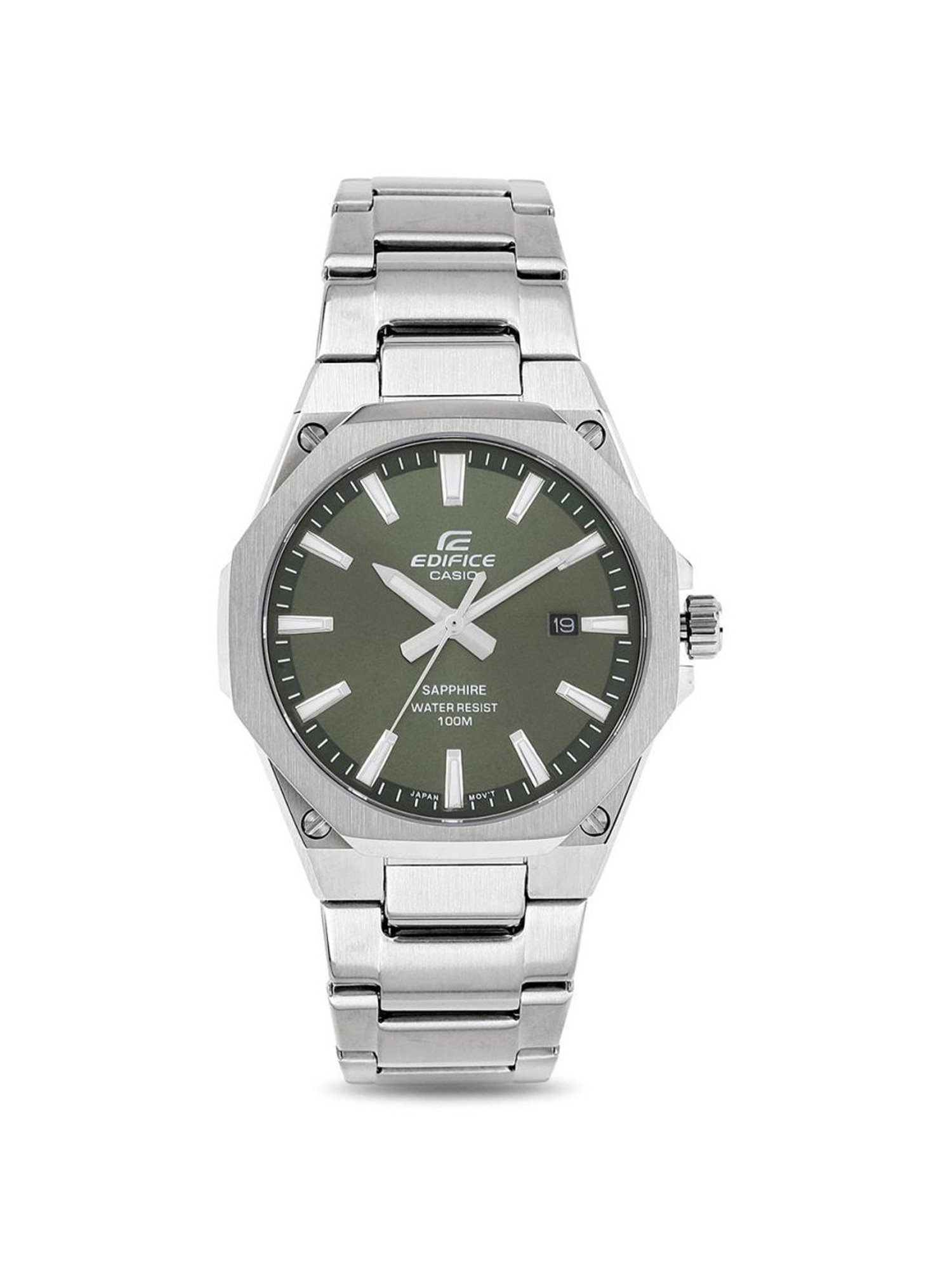 Casio EDifice EFR-S108D-3AVUDF Green Analog Dial Silver Stainless Steel Band Men's Watch ED603