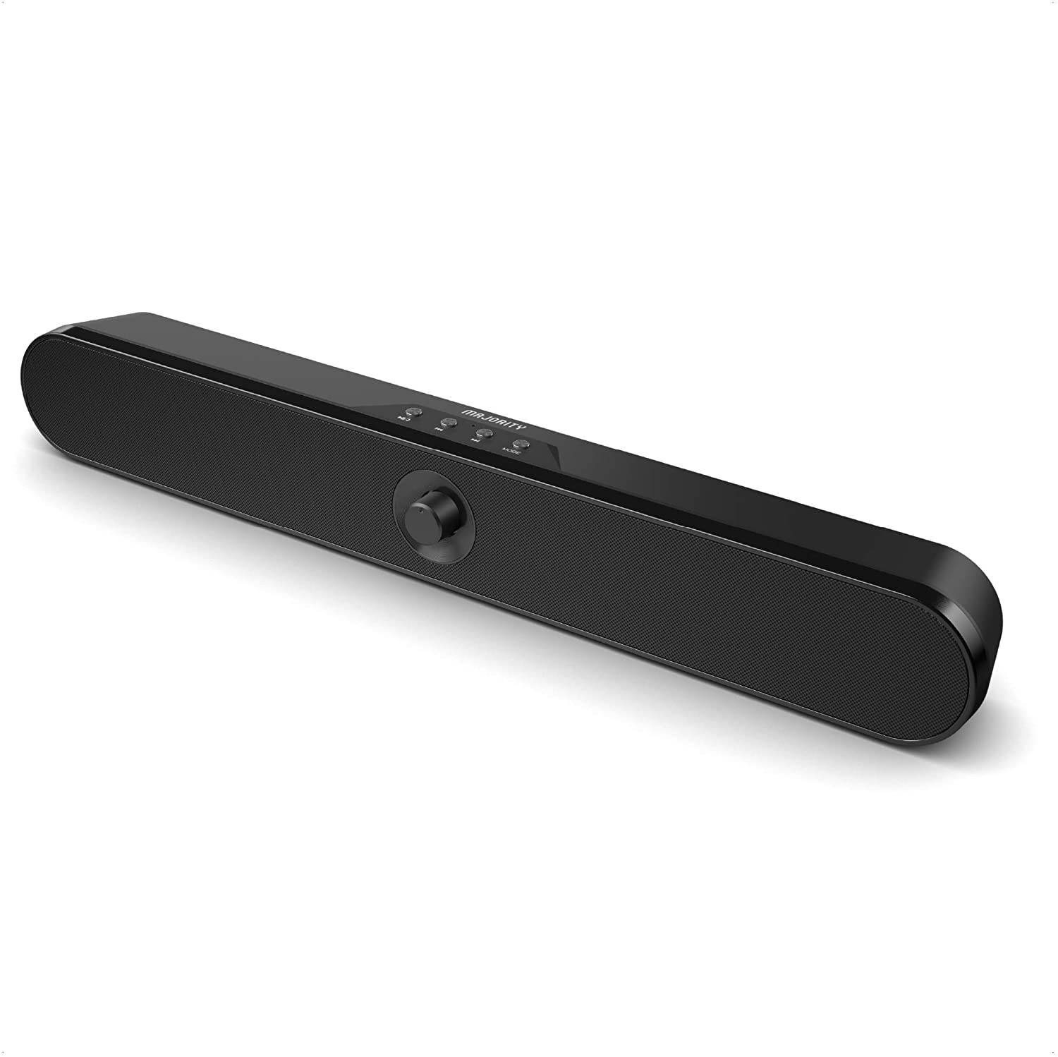 Mini Bluetooth Speaker PC Sound bar, Portable & USB Powered, Perfect for Gaming or Computer Speakers/PC Speakers for Desktop Computer or Monitor, 3.5mm Jack, Micro SD Card Slot, USB