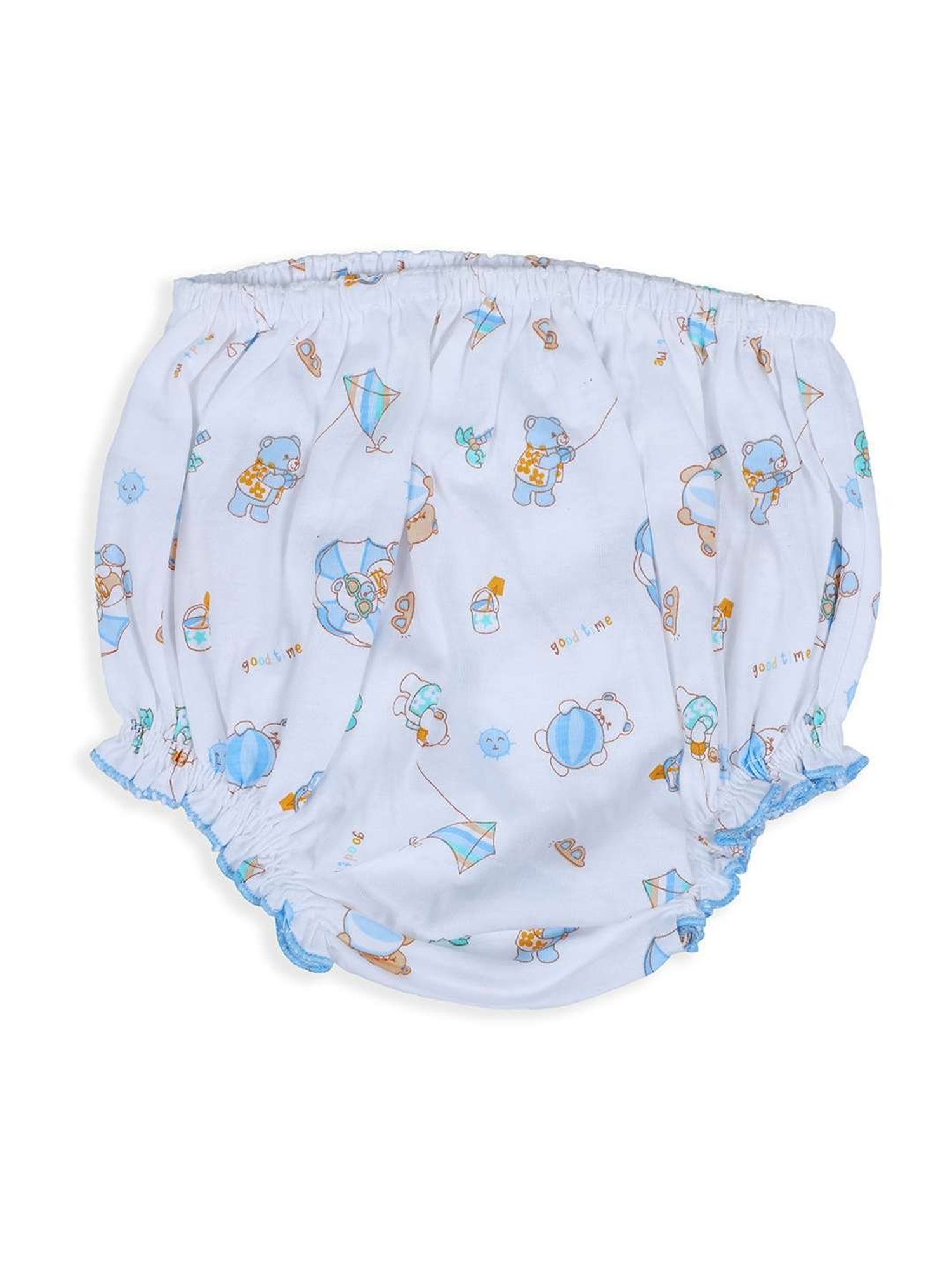 Baby Moo Kids Blue Cotton Printed Vest Set