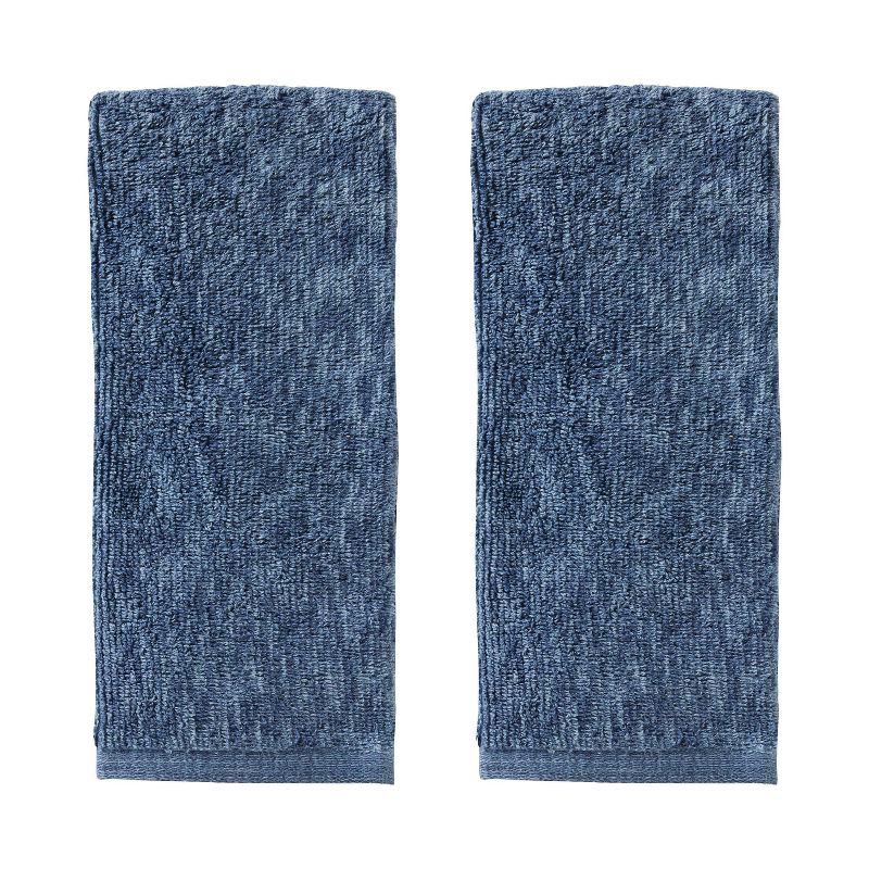 2pc Shibori Striped Jacquard Hand Towel Set Navy - SKL Home