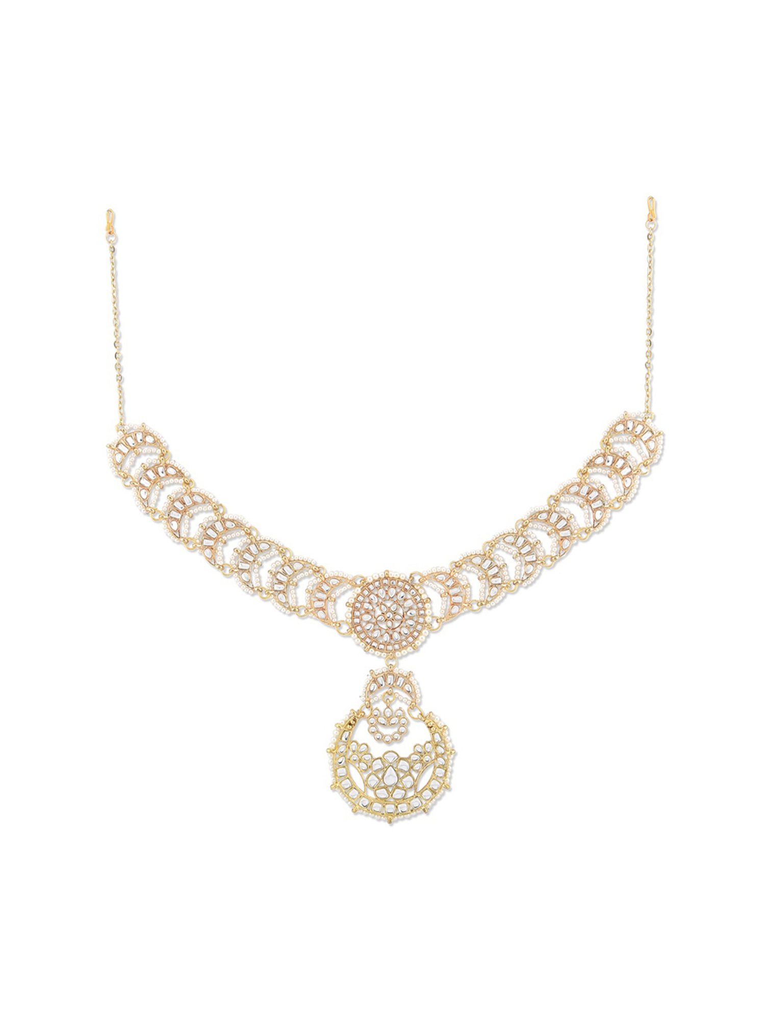 Zaveri Pearls Gold Tone Kundan Bridal MathaPatti Style Maangtikka-ZPFK13115