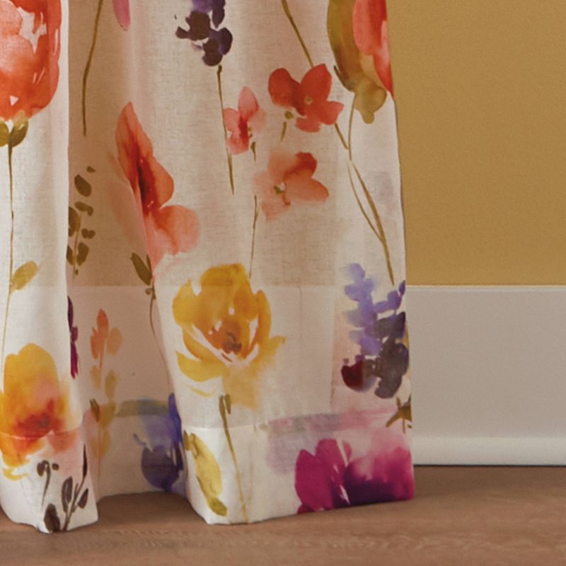 84"x50" Sabel Watercolor Print Light Filtering Poletop White - CHF Indutries