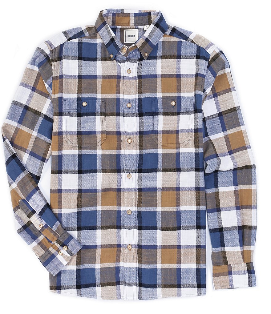 Rowm Big & Tall Long Sleeve Plaid Sportshirt