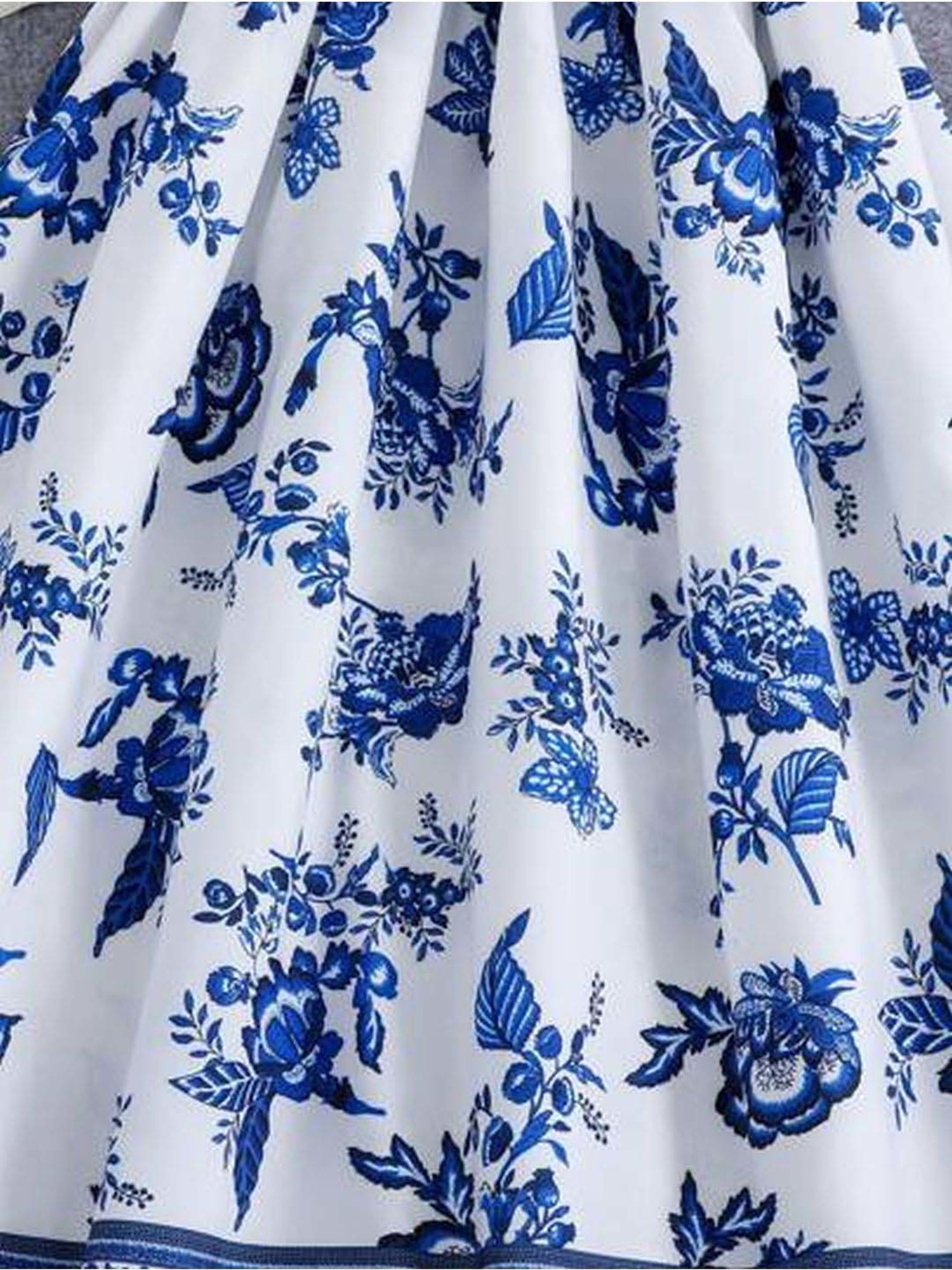 Bolly Lounge Girls Sky Blue & White Floral Dress