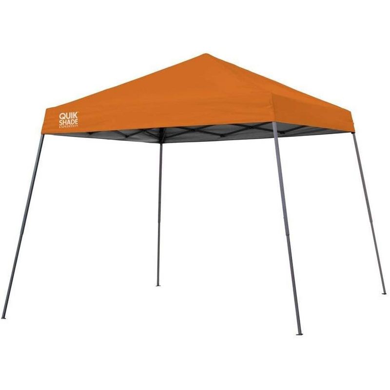 Quik Shade 160719 Expedition 10 Foot x 10 Foot Instant Pop Up Outdoor Shaded Canopy Tent Shelter for Up to 12 People, Orange