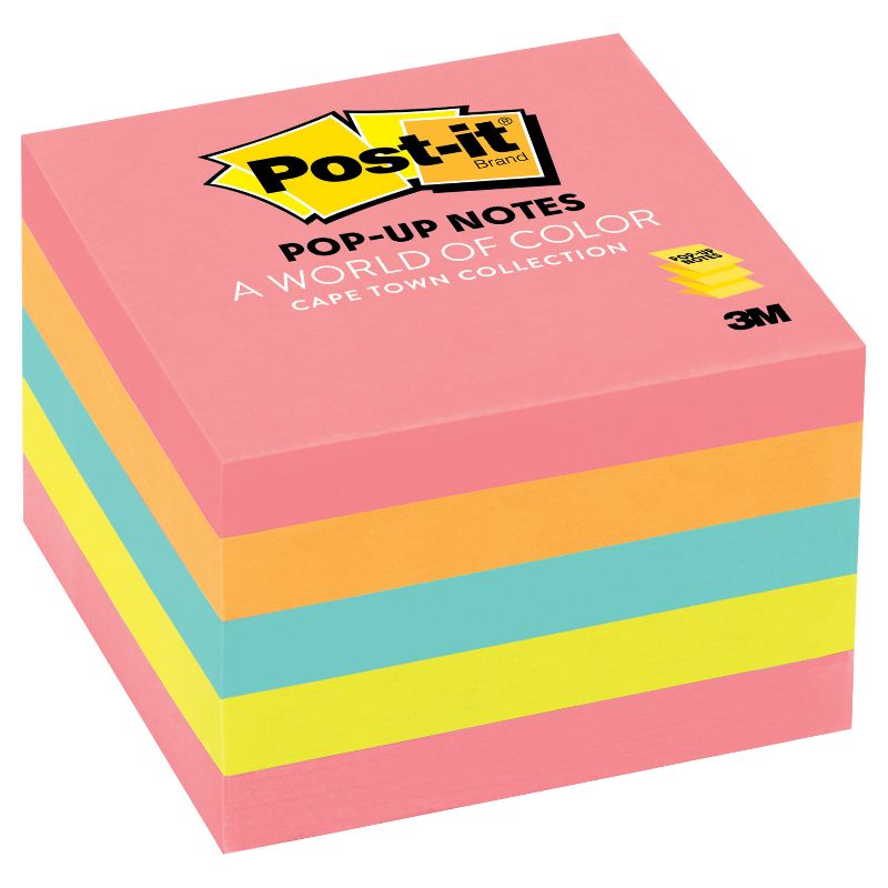 Post-it 5pk 3" x 3" Pop-Up Notes 100 Sheets/Pad - Neon