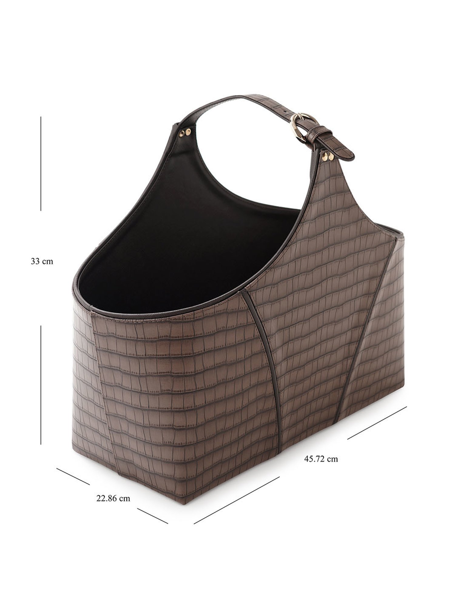 Pure Home and Living Brown Leather Magazine Baskets