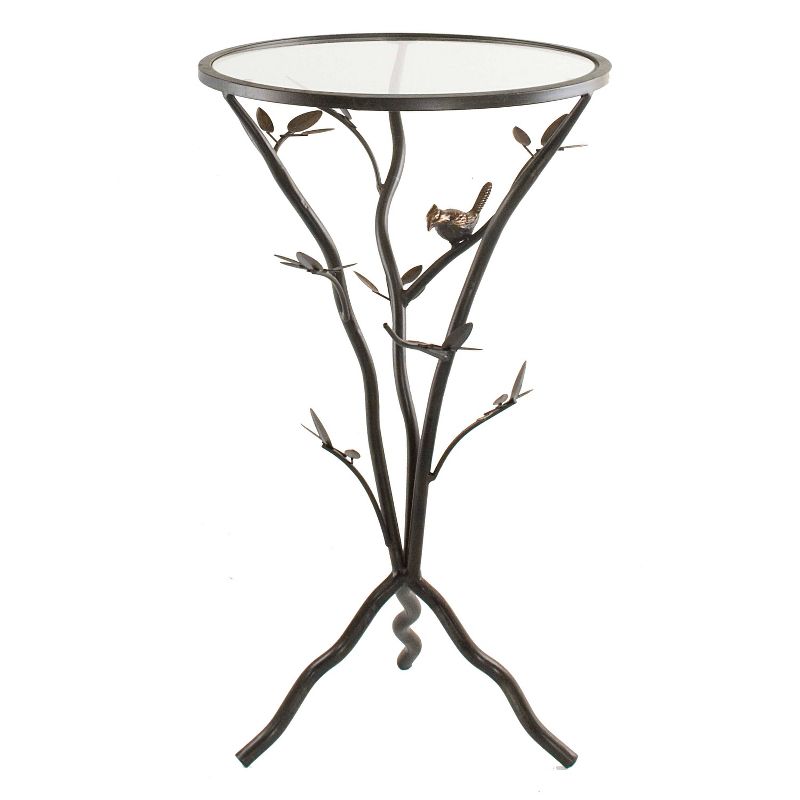 Bird and Branches Tripod Side Table Antique Bronze - FirsTime