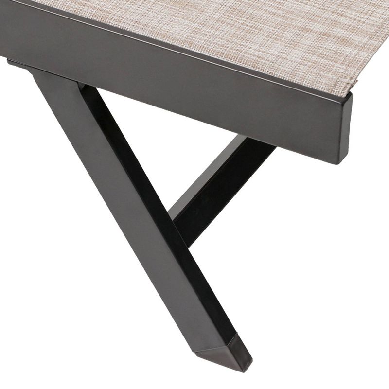 3pc Outdoor Aluminum Adjustable Lounge Chairs & Table - Beige - Crestlive Products