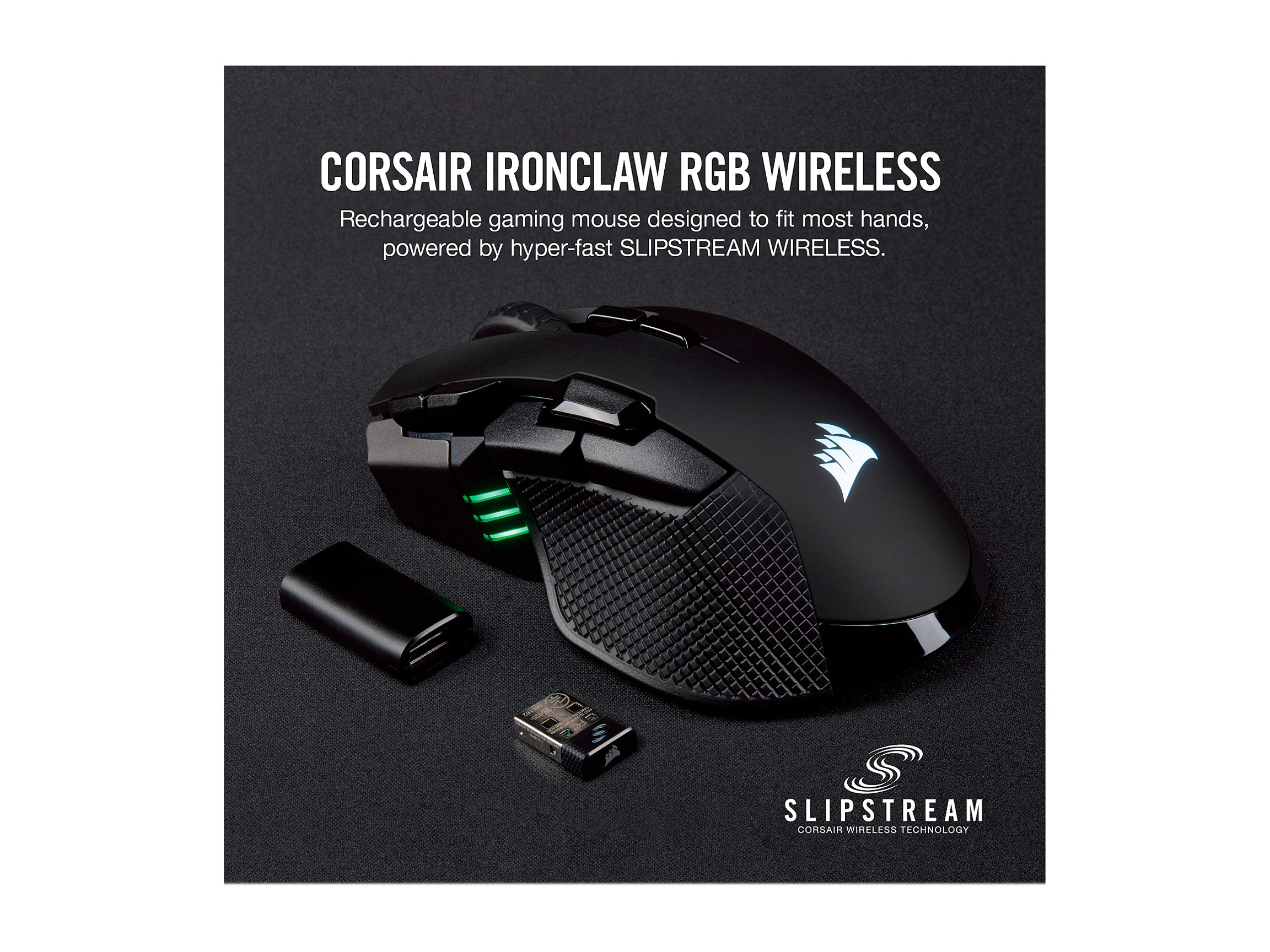 Corsair IRONCLAW CH-9317011-NA Black Dual (RF / Bluetooth Wireless) Optical Gaming Mouse