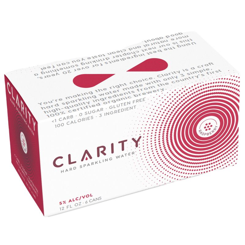 Eel River Clarity Raspberry Hard Sparkling Water - 6pk/12 fl oz Cans