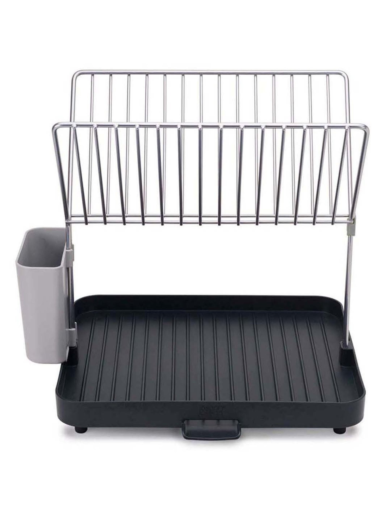 Joseph Joseph Grey Polypropylene Dish Rack And Drain Board With Cutlery Organizer Dish Drainer