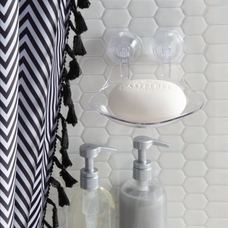 Power Lock Suction Soap Dish Holder Clear - Bath Bliss
