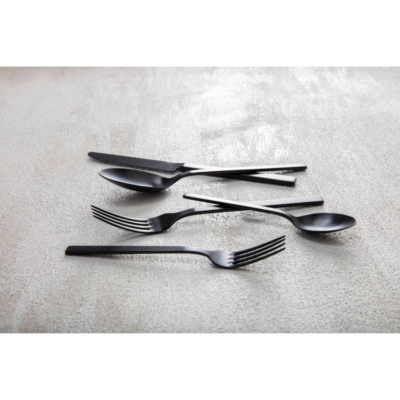 20pc Stainless Steel Viggo Silverware Set Black - Fortessa Tableware Solutions