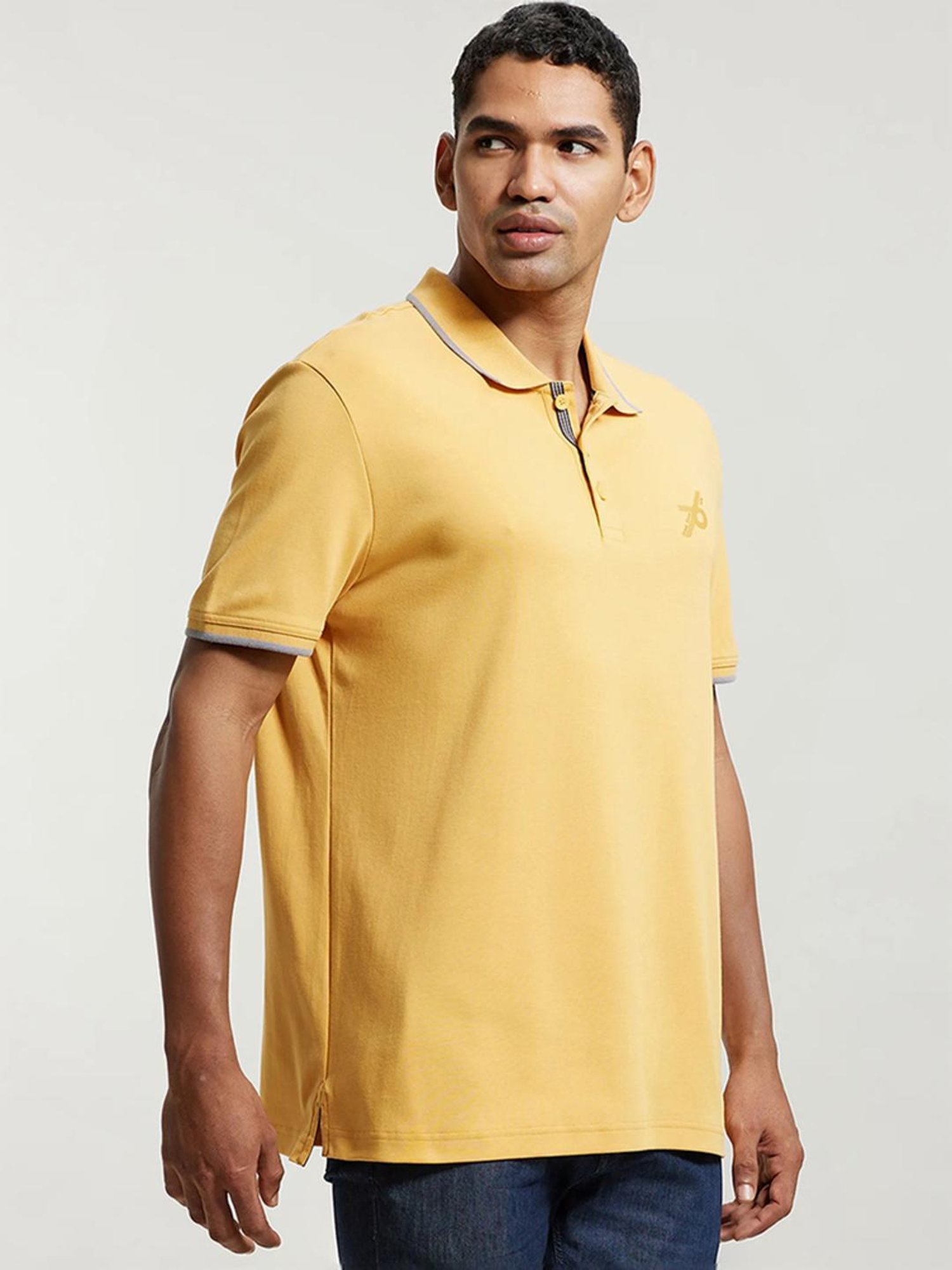 Jockey 3911 Burnt Gold Super Combed Cotton Rich Half Sleeves Polo T-Shirt (Logo Design May Vary)