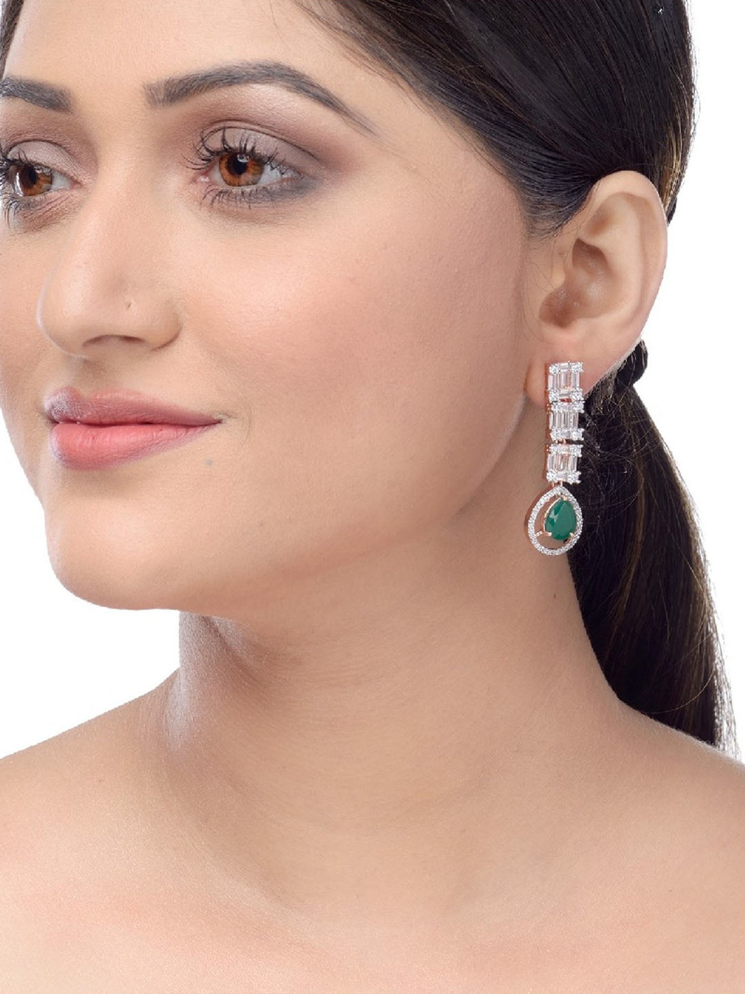 Saraf RS Jewellery American Diamond studded Earrings