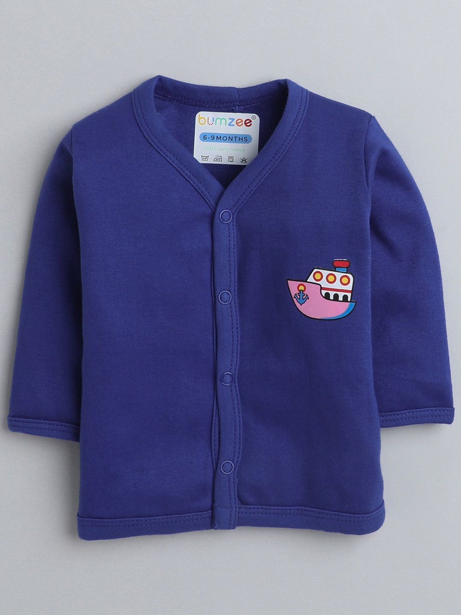 Bumzee Kids Multicolor Printed Full Sleeves Jhablas (Pack Of 3)