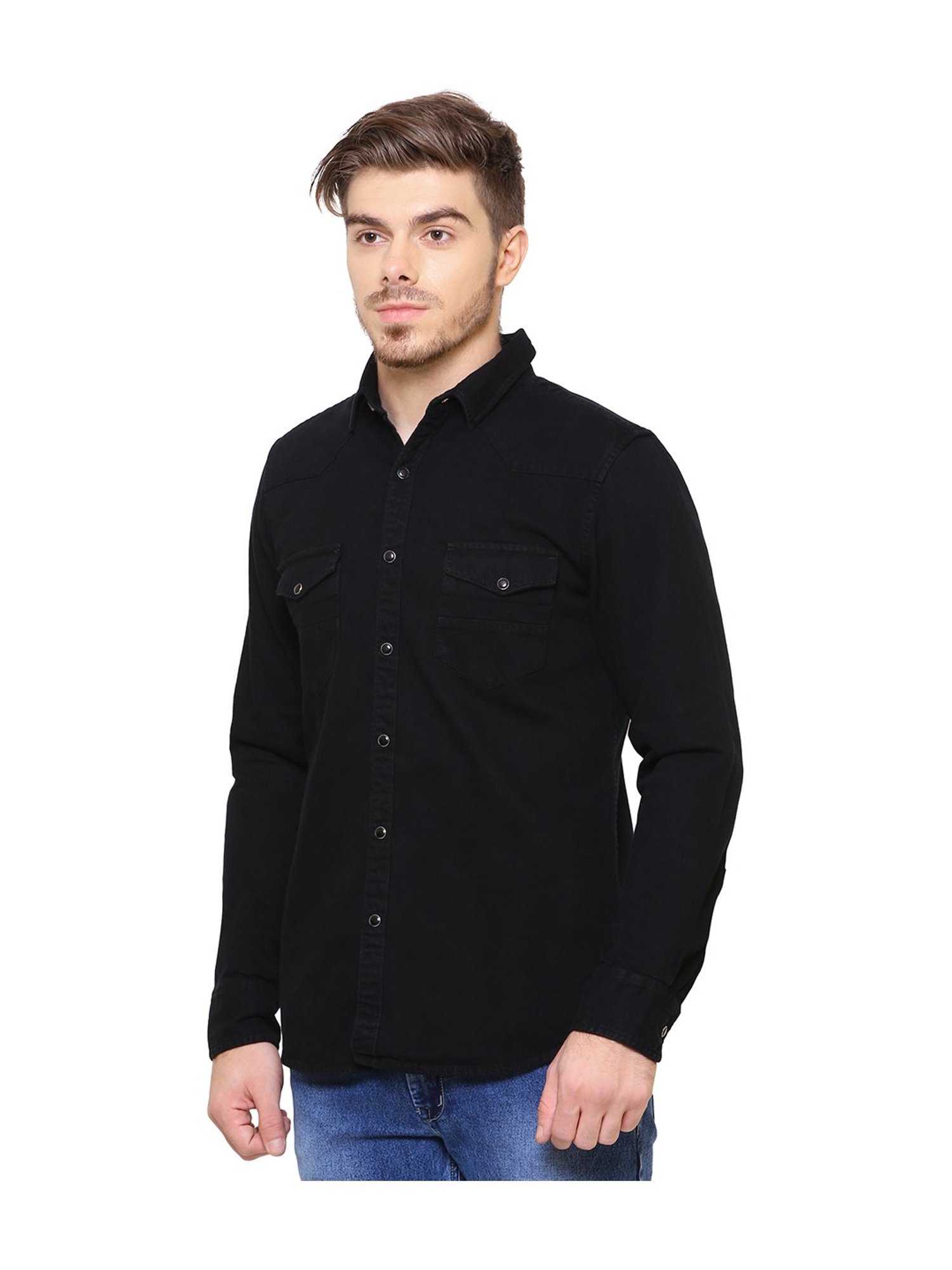 Southbay Jet Black Slim Fit Shirt