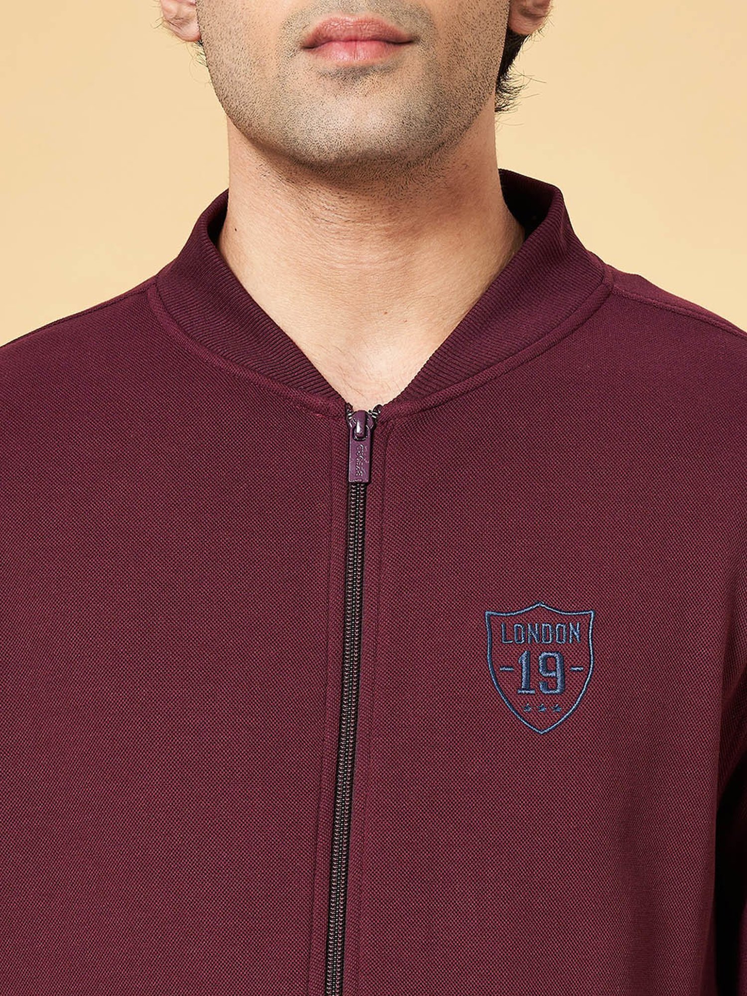 Byford by Pantaloons Wine Slim Fit Sweatshirt