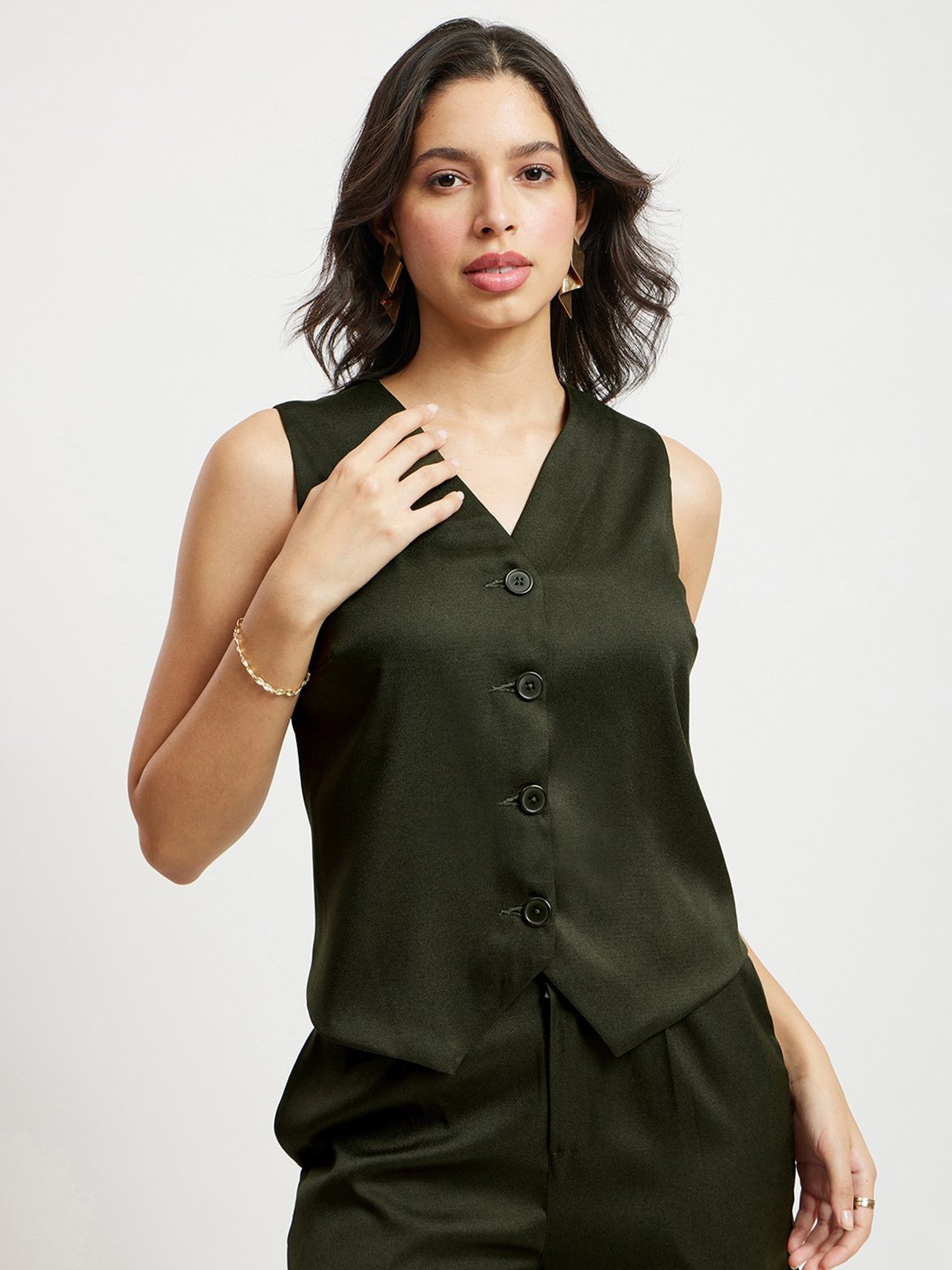 Fablestreet Olive Relaxed Fit Top