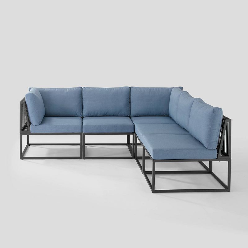 Draper 5pc Sectional Set with Sunbrella - Sage - Leisure Made
