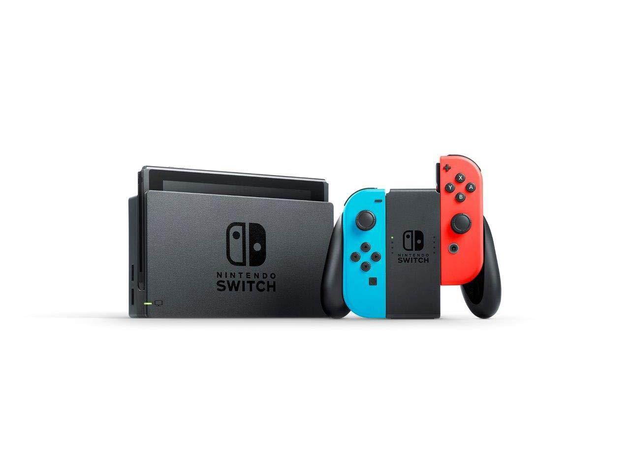 Nintendo Switch - Neon Blue/Neon Red Joy-Con + Mario Kart 8 Deluxe (Download) + 3month Nintendo Switch Online membership - Black/Neon Blue/Neon Red