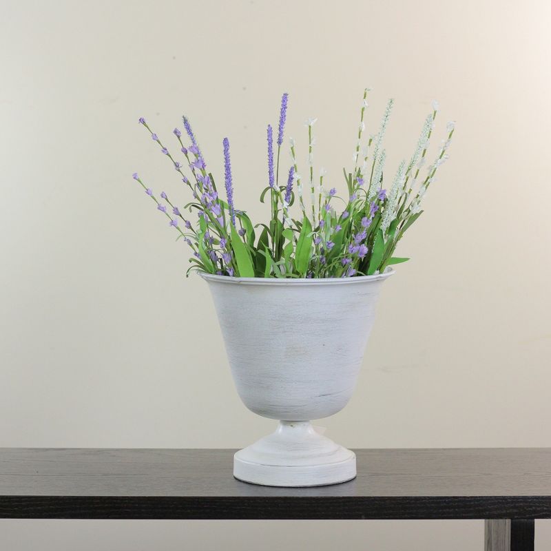 Allstate Floral 10.25" Weathered Outdoor Urn Planter - White