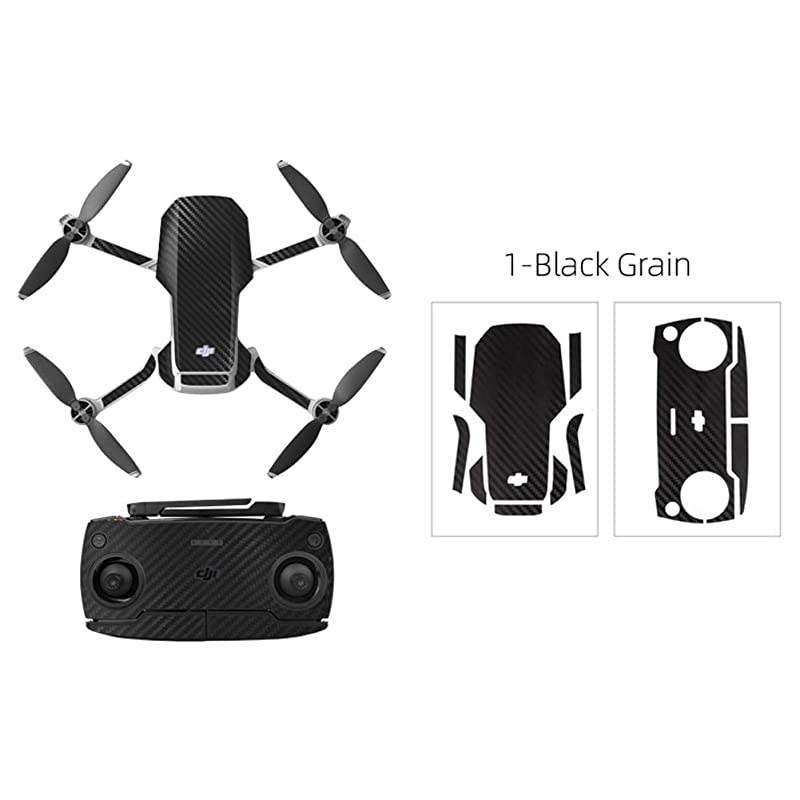 Shell Decoration Sticker Controller Decals Set for DJI Mavic Mini Drone Waterproof DIY Skin Decoration Drone Body Sticker (1-Black Grain)