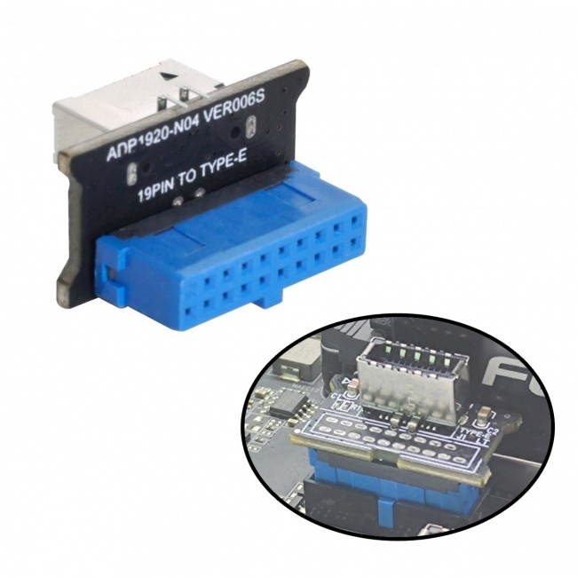 FVH Vertical USB 3.1 Front Panel Socket Key-A Type-E to USB 3.0 20Pin Header Male Extension Adapter for Motherboard UC-158