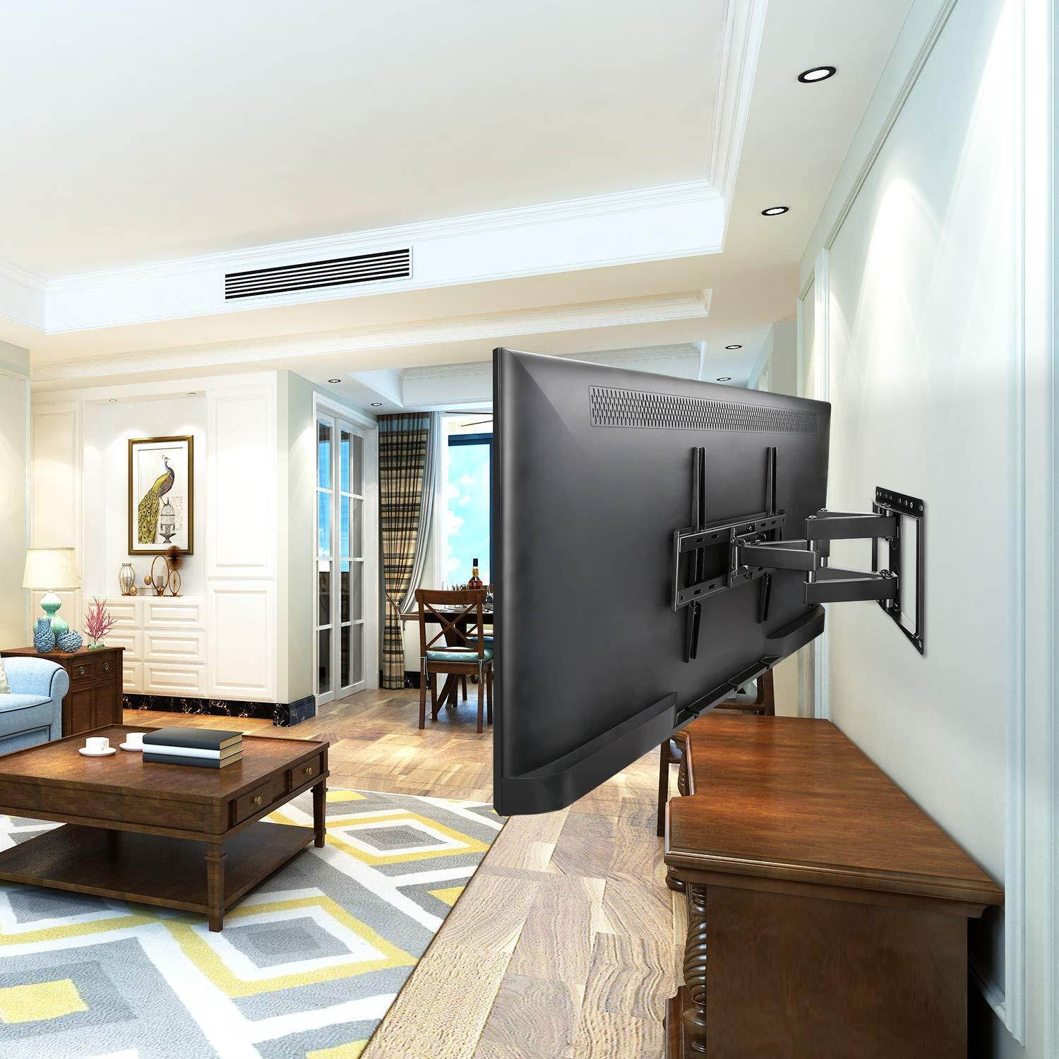 Mounting Dream TV Wall Mount TV Bracket for Most 32-55 Inch Flat Screen TV/ Wall Mount Bracket, Full Motion TV Wall Mount with Swivel Articulating Dual Arms, Max VESA 400x400mm, 99 LBS Loading MD2380