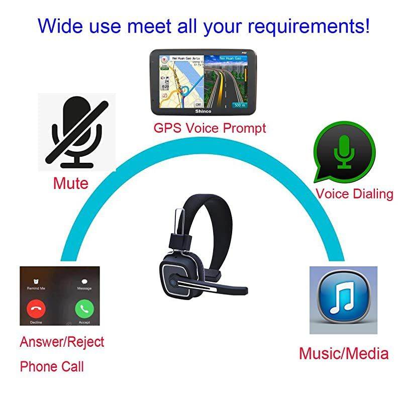 Driver Bluetooth HeadsetOffice Headset with Microphone BT 50 Wireless Over The Head Headset with Extra Boom Mic for erDriver PhonesCall Center Skype VoIP