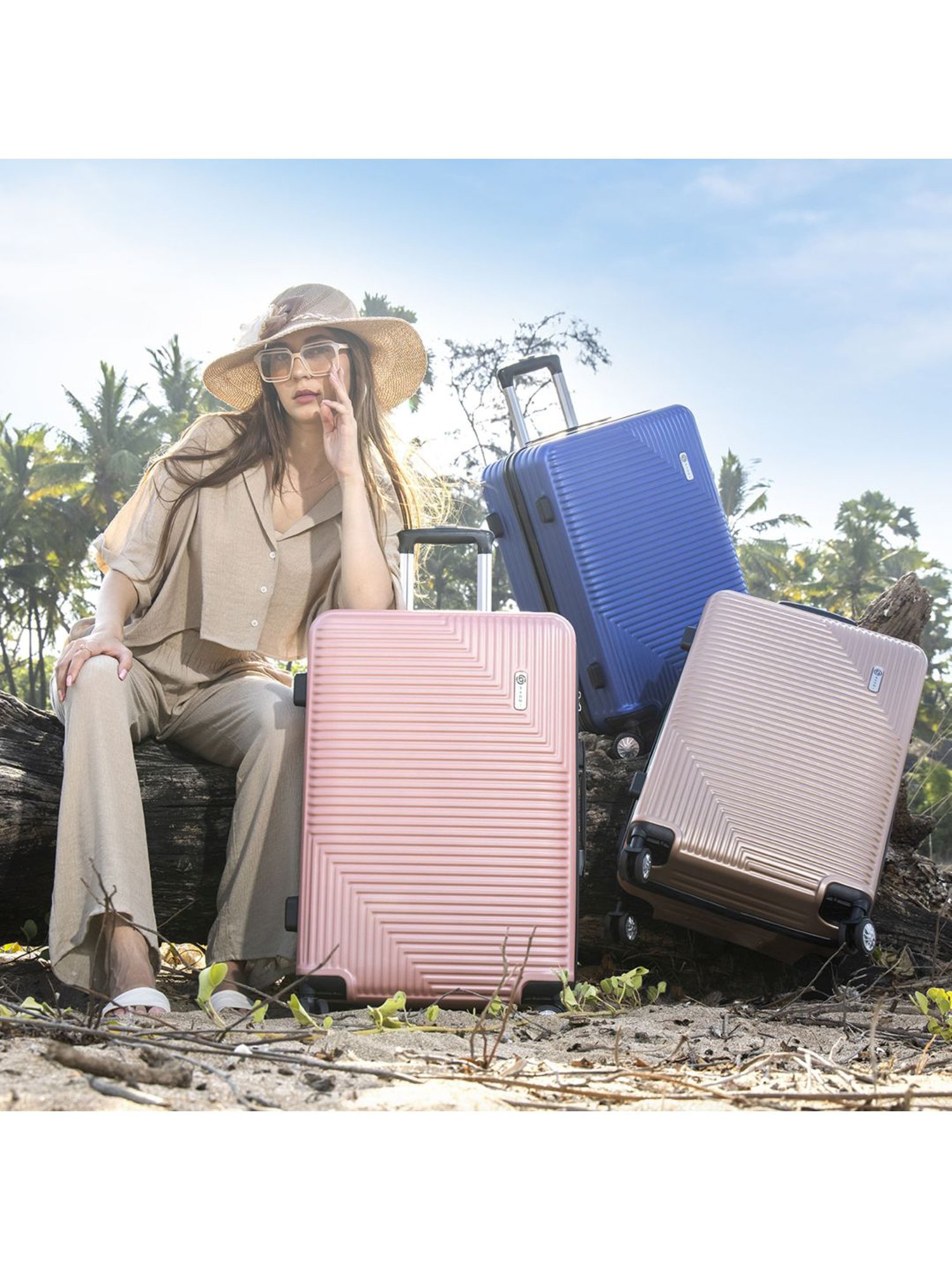 Baomi Urban Voyage Light Brown Hard 22" Cabin Luggage