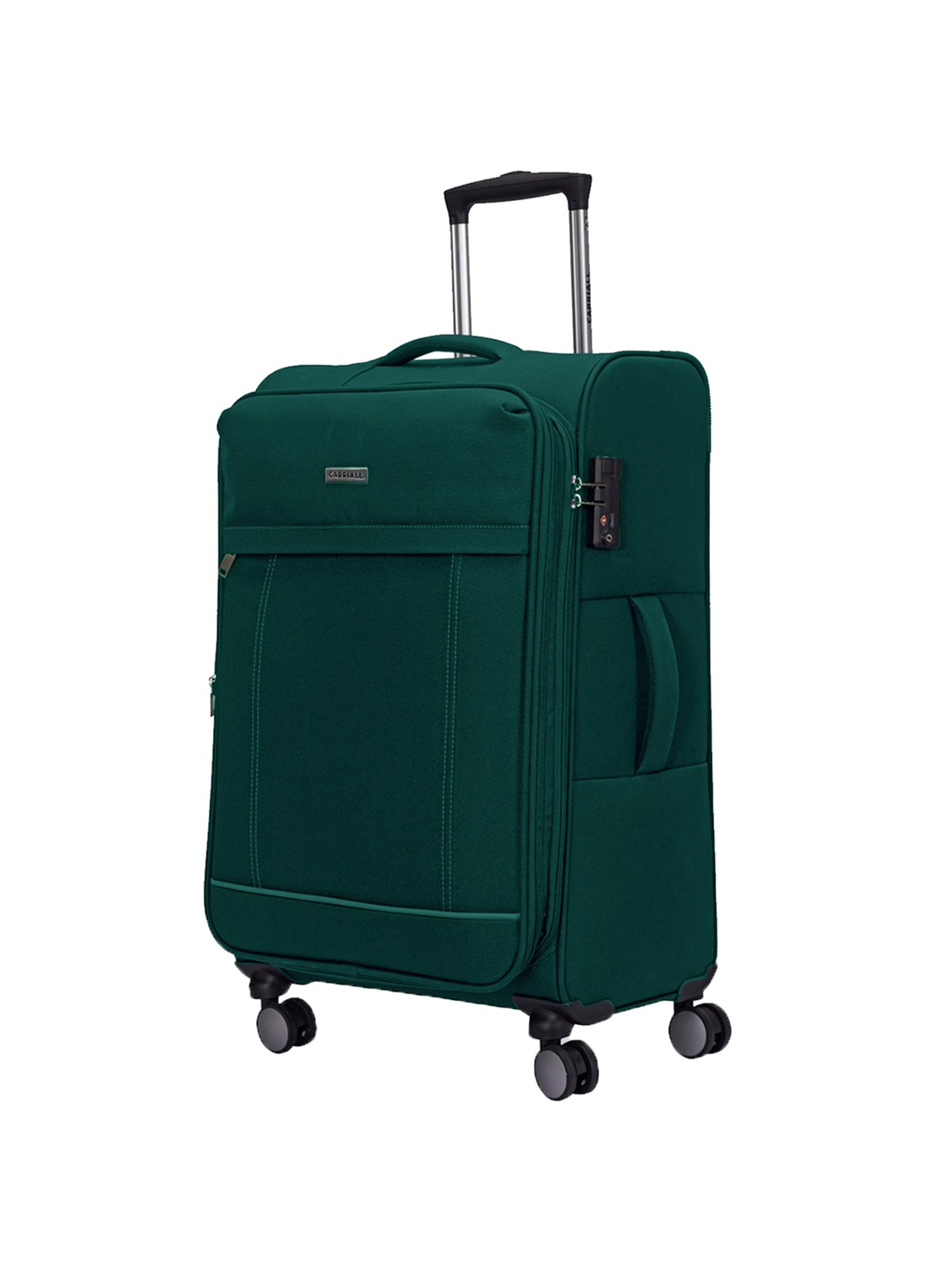Carriall Green 4 Wheel Medium Soft Cabin Trolley Pack of 2 - 68 cm