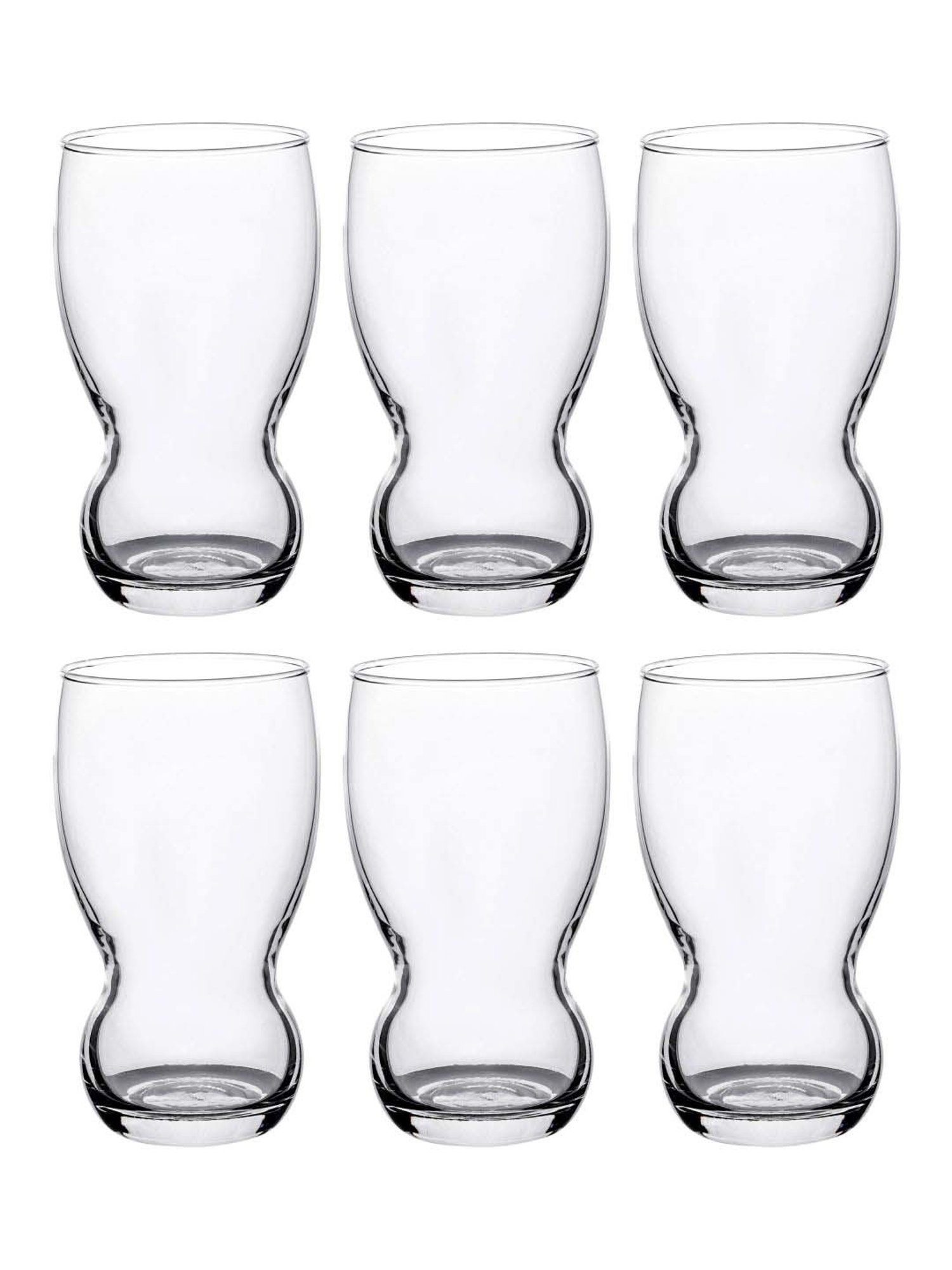 ROXX Fountain Transparent Glass Tumbler (0.365 L) - Set of 6