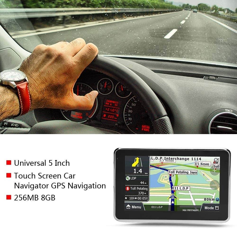 Keenso Universal 5 Inch Touch Screen GPS Navigation System for Car Truck 256MB 8GB MP3 FM Europe Map/Lifetime Maps/Live Traffic/Live Parking/Driver Alerts/Automatic Voice