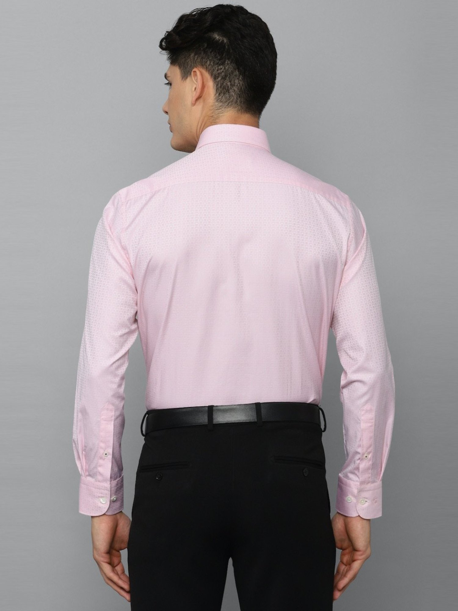 Luxure By Louis Philippe Pink Cotton Regular Fit Printed Shirt
