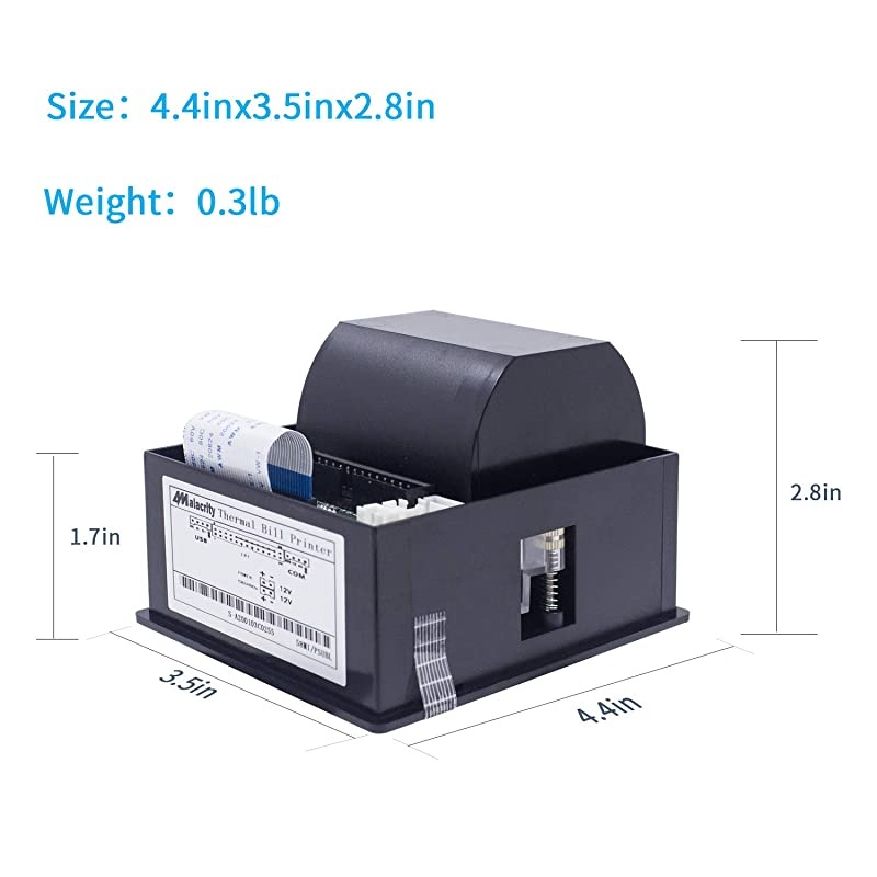 Receipt Printer 58mm Mini Label Printer Embedded Receipt Printer TTL + USB Interface High Speed Printing 5085mms