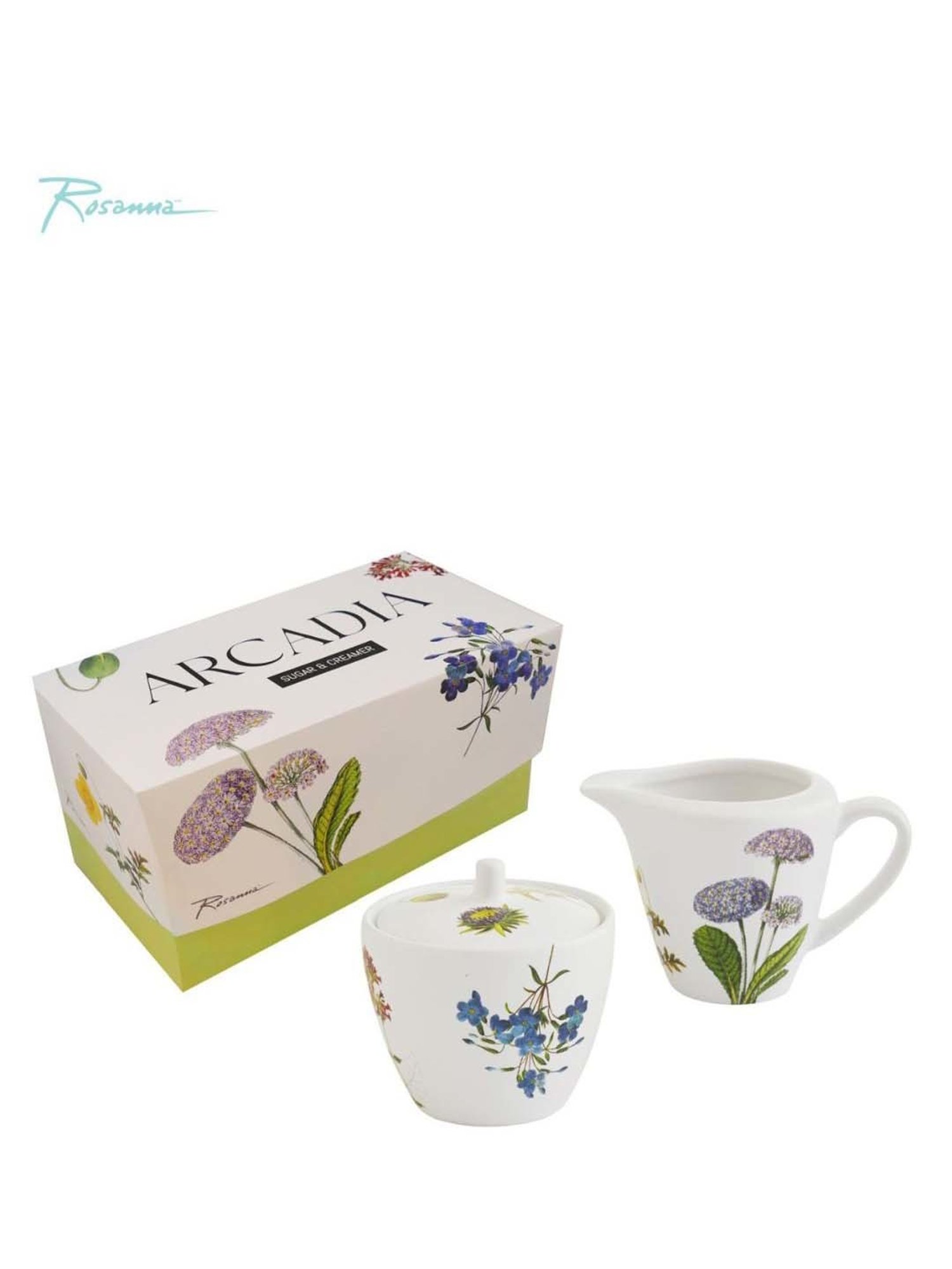 Rosanna 2-Piece Multi Medium Floral Print Creamer & Sugar Bowl Set