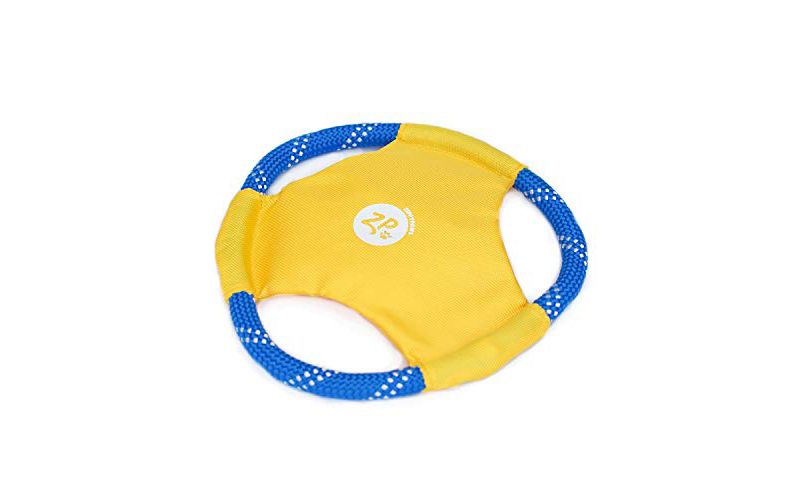 ZippyPaws - Rope Gliderz Durable Outdoor Dog Toy Flying Disc - Yellow