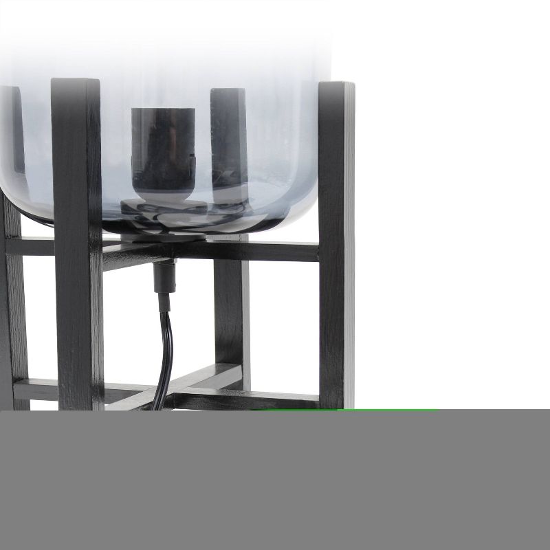 Wood Mounted Table Lamp with Glass Cylinder Shade Smoke - Simple Designs