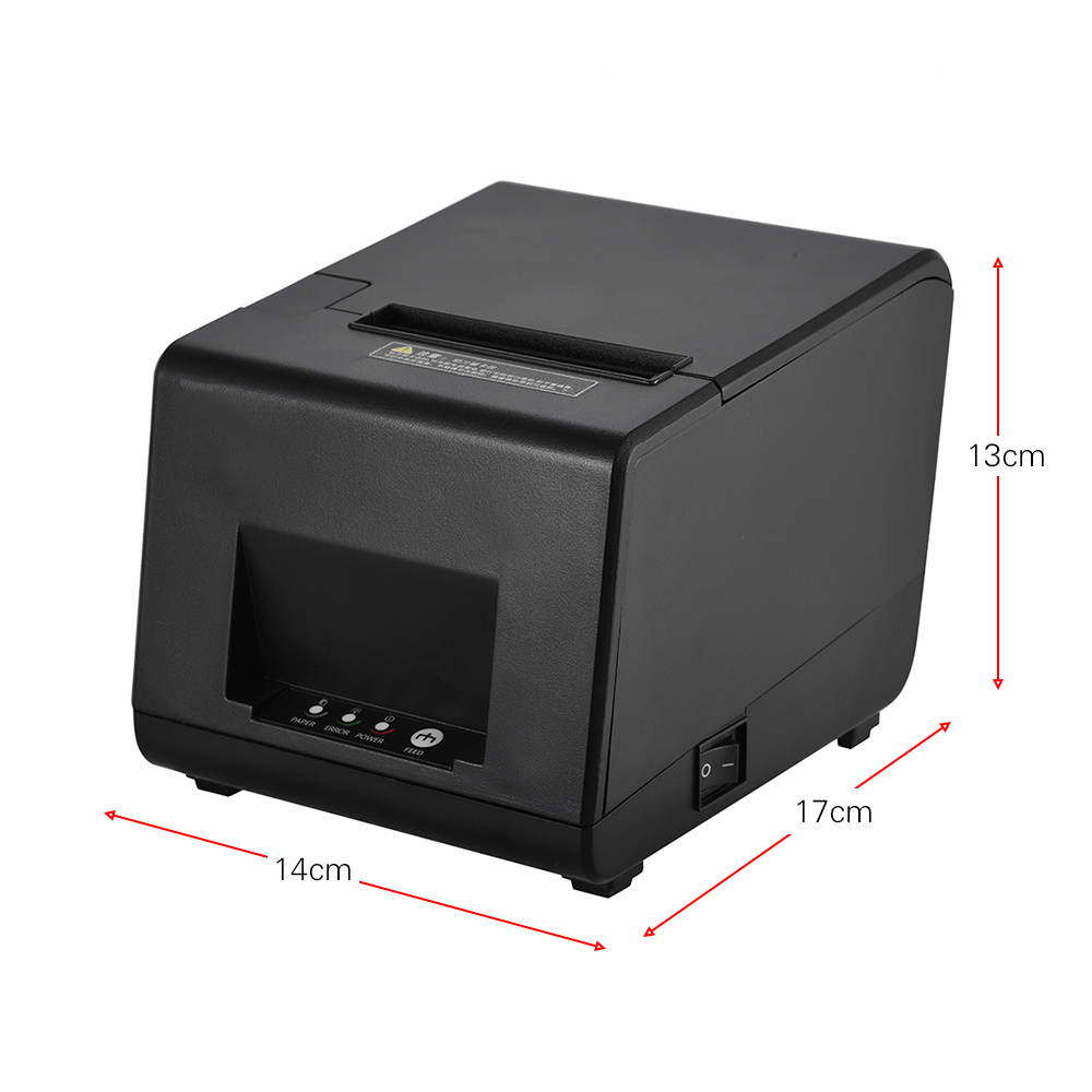 Gprinter GP-L80160I Thermal Receipt Printer Barcode Label Graphic Printer with Cutter 160mm/s 80mm Printing Width for Reastaurant Kitchen USB POS Computer