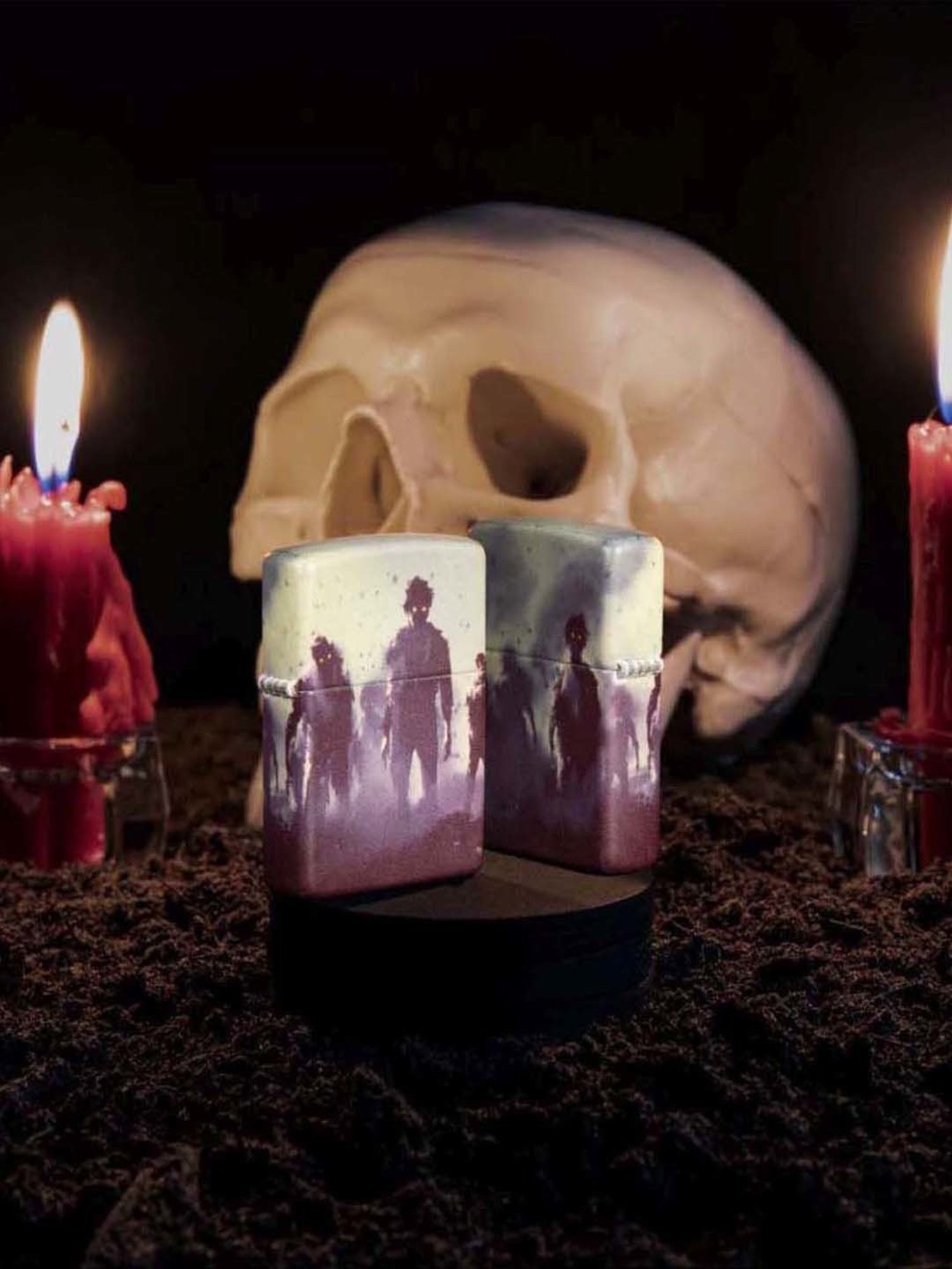 Zippo Multicolor Brass Zombie Design Windproof Pocket Lighter