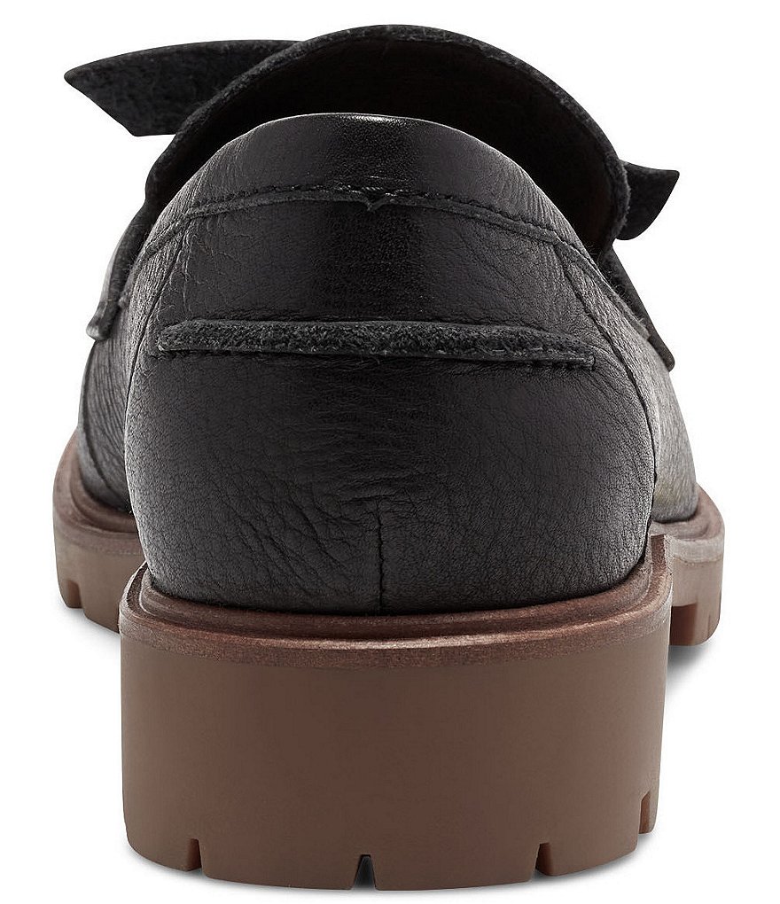 Lucky Brand Tamio Leather Knot Bow Detail Lug Sole Loafers