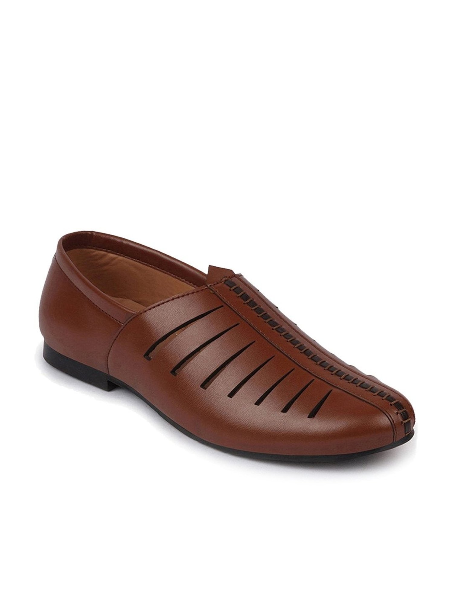 Fausto Men's Tan Ethnic Juttis