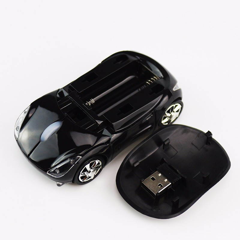 HISPETECH 1200DPI 2.4G Mini Wireless Mouse Car Shaped Mouse USB Portable Optical Mice LED Light for PC Laptop Computer Home Office