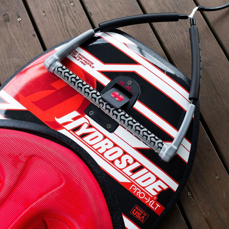 Hydroslide Pro XLT Adult Water Sports Towable Boating One Size Fits All Kneeboard with Handle & Hydro Hook Tow Point, Red