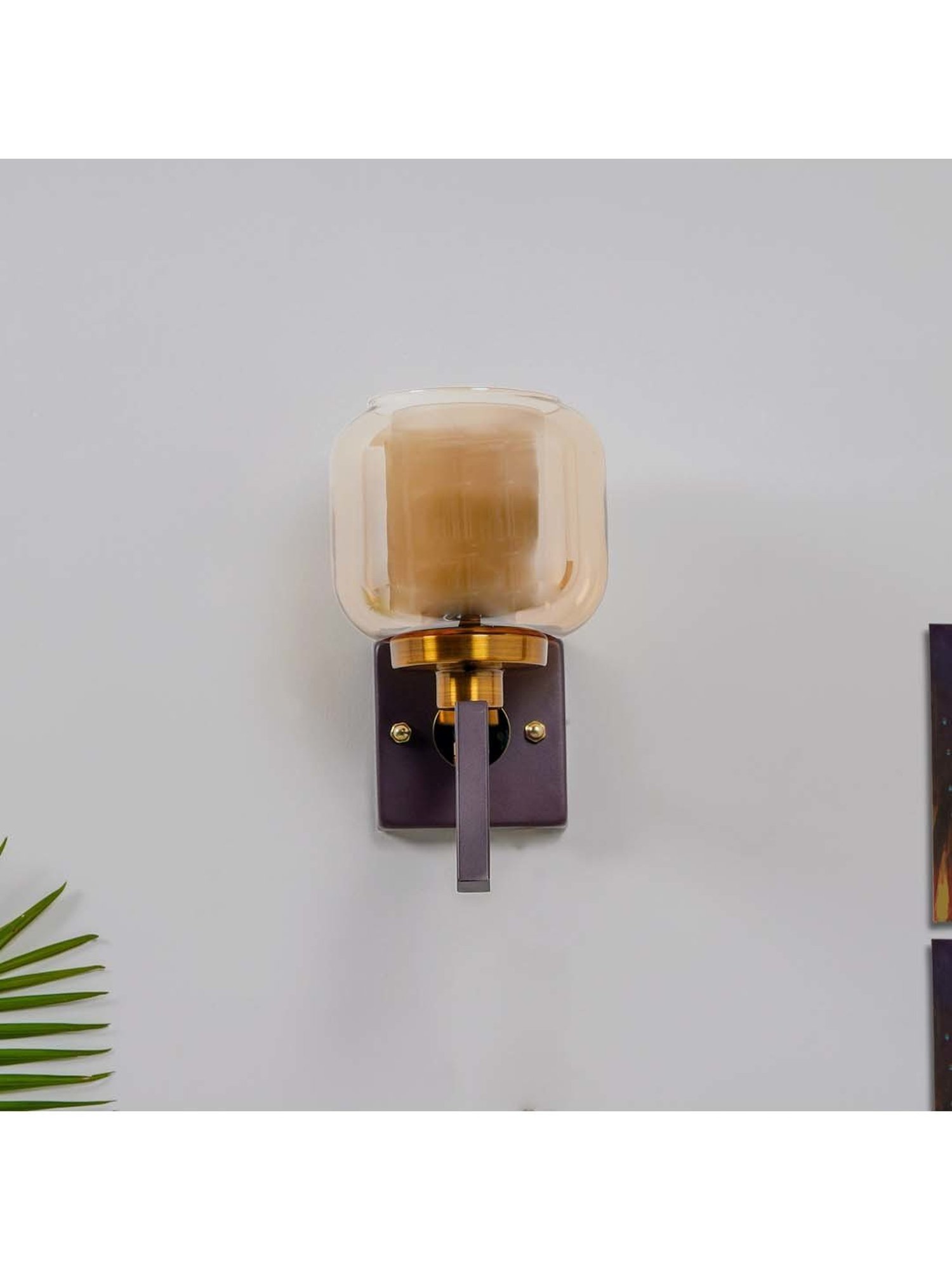 Kapoor E Illuminations Bradwell Antique Gold & Brown Metal Modern Wall Light - Set of 1